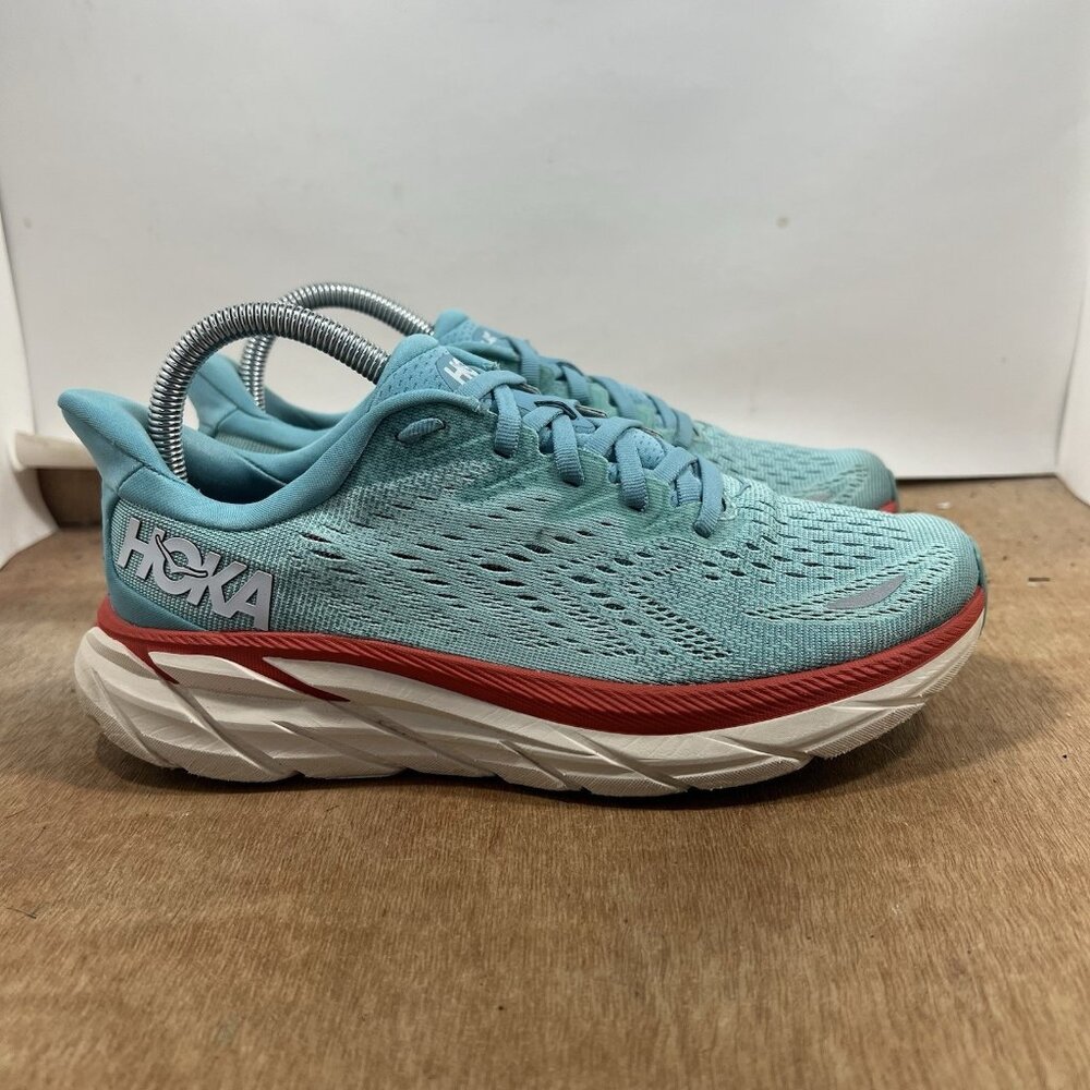 Hoka One One Clifton 8 Women Size 7.5 Blue  Running Shoes Sneakers